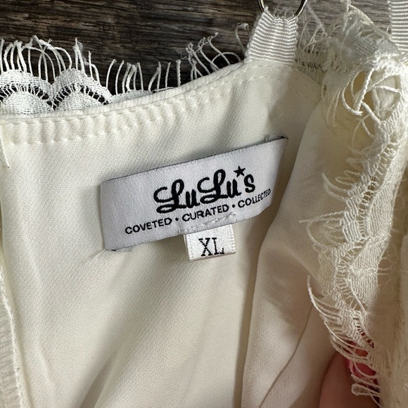 Lulu's Ivory Lace Midi Dress - Picture 7 of 12